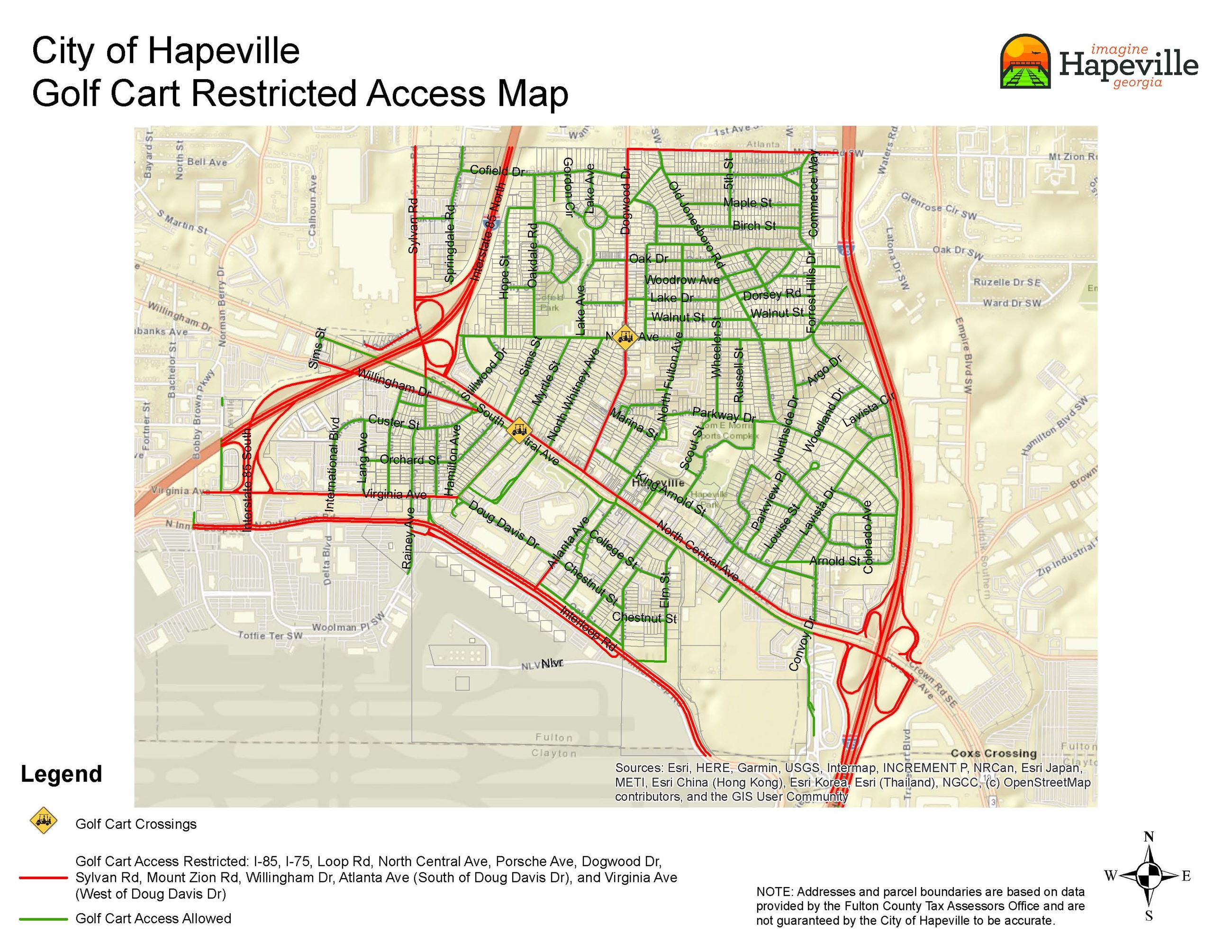 Golf Cart Restricted Access Map